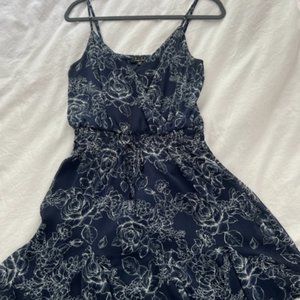 Trixxi Navy Floral Mini Sundress (Size: L)